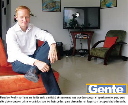 James Interviewed with Gente of El Poblado newspaper